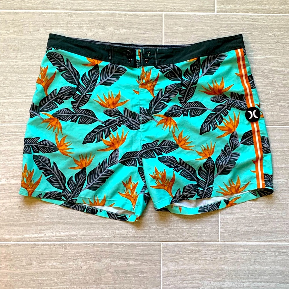 Hurley Swim Suit Swim Trunks - 38 - Birds of Paradise Print